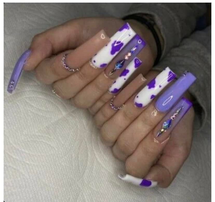 Purple Cow Print Set