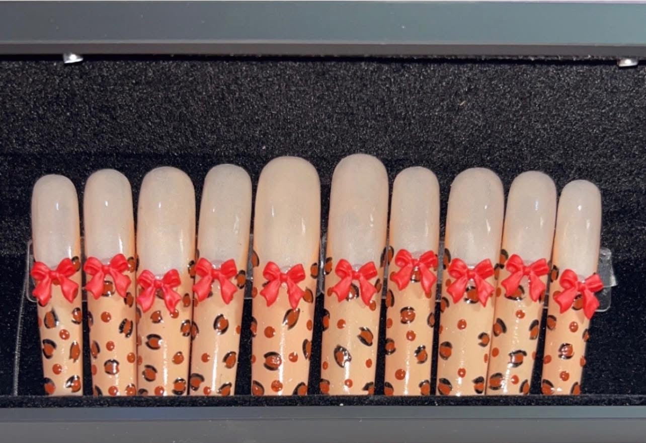 Cheetah & Red Bows Set