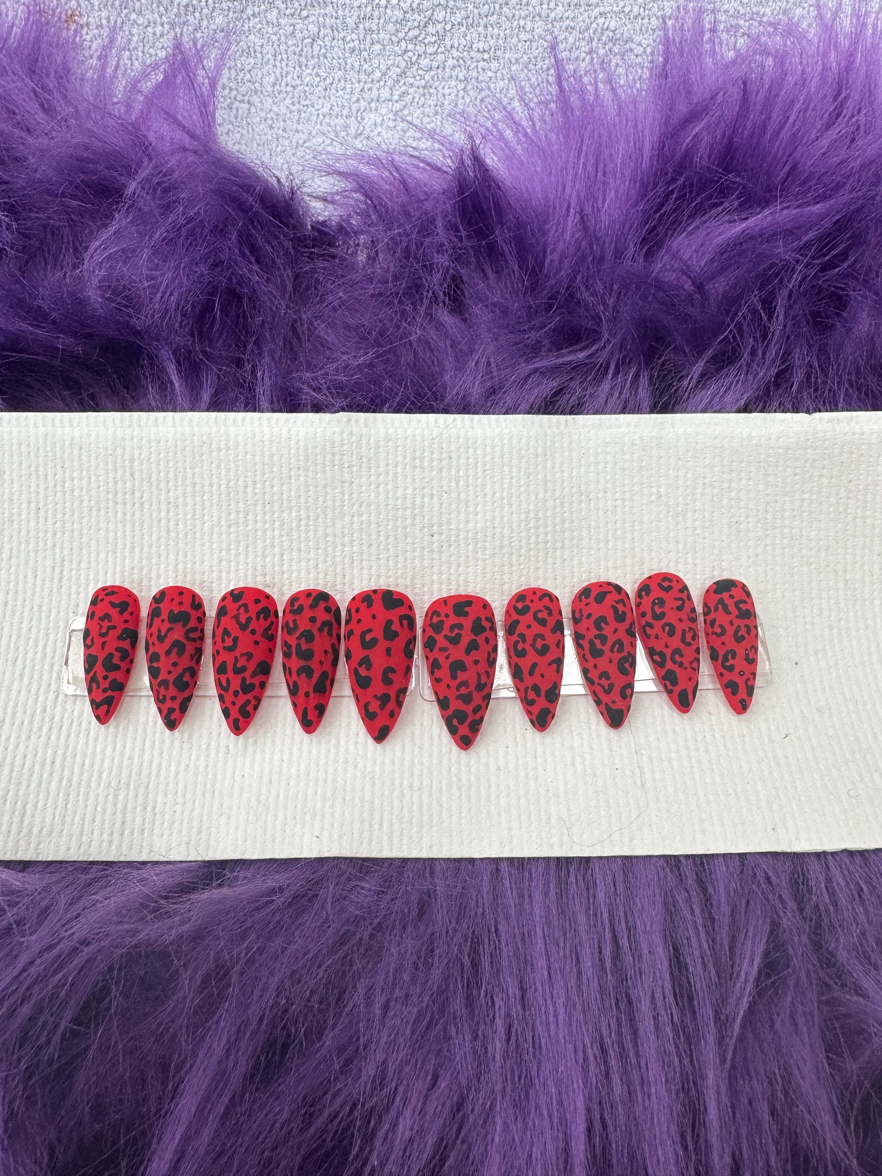 Red Leopard Set (Short Stiletto)